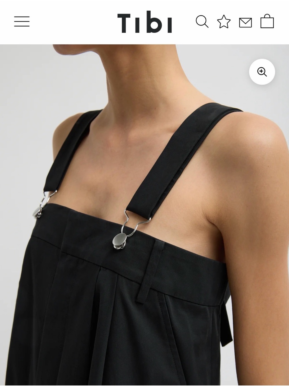 SOLD OUT Tibi Black Bio Twill Wide-Leg Overalls - Picture 3 of 8